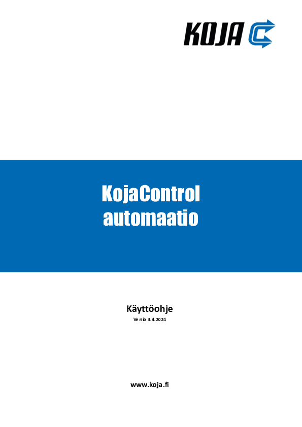 Future H - KojaControl automaation käyttöohje