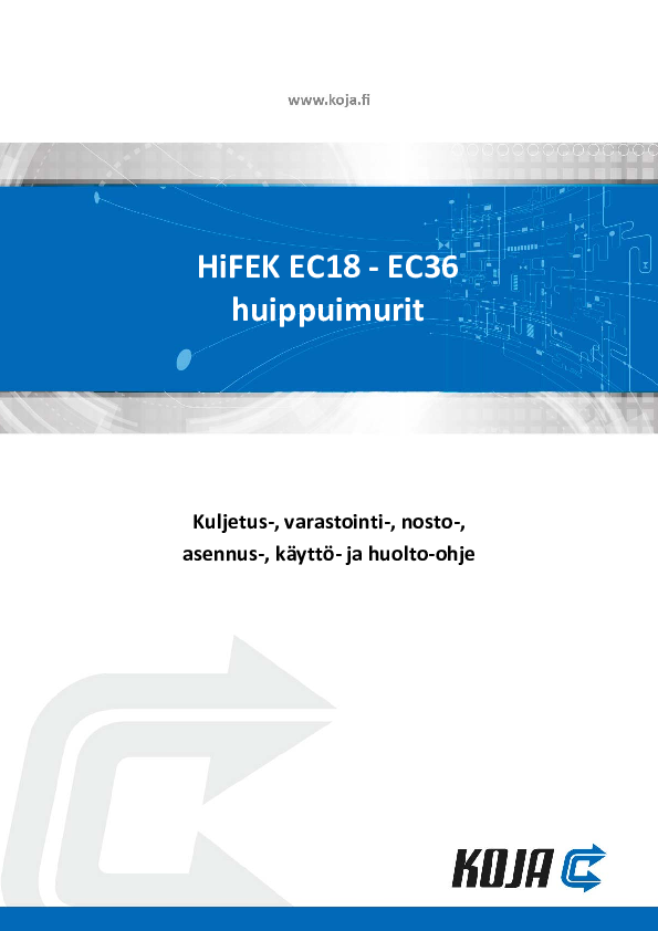 HiFEK EC18-EC36 - Asennus-, käyttö- ja huolto-ohje (29.12.2017)