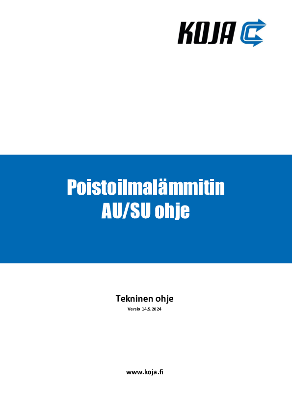 Future H - Poistoilmalämmittimen tekninen ohje
