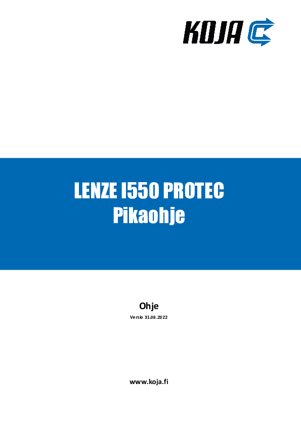 Lenze I550 Protec - Pikaohje