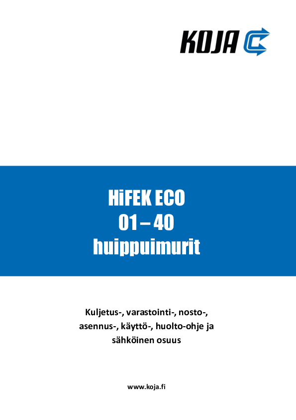 HiFEK ECO 01-40 - Asennus-, käyttö- ja huolto-ohje