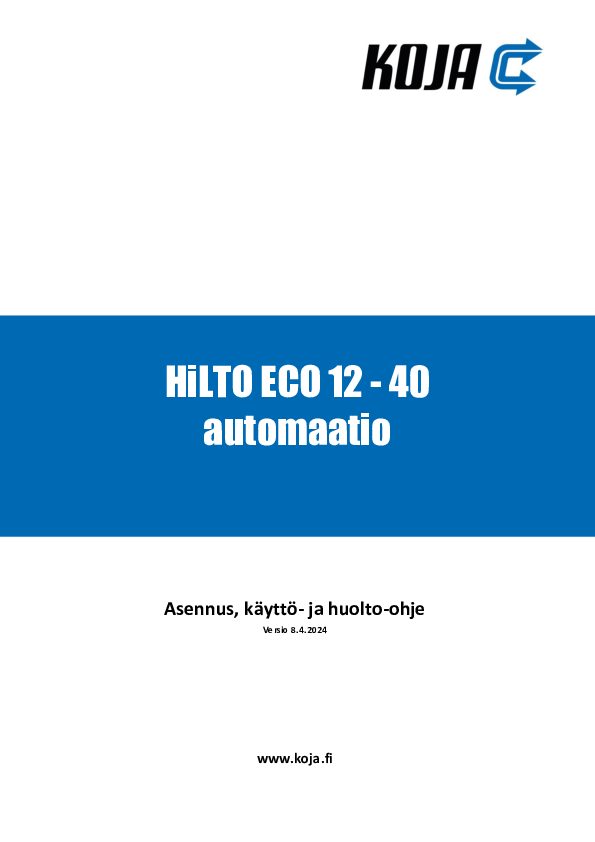 HiLTO ECO 12-40 - Automaation asennus-, käyttö- ja huolto-ohje