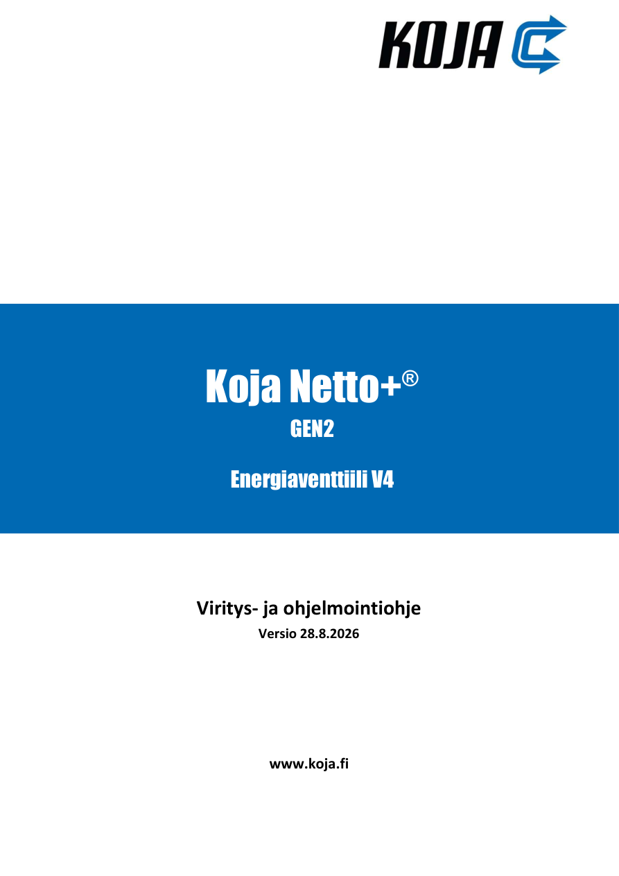 Koja Netto+® GEN2 - Viritysohje