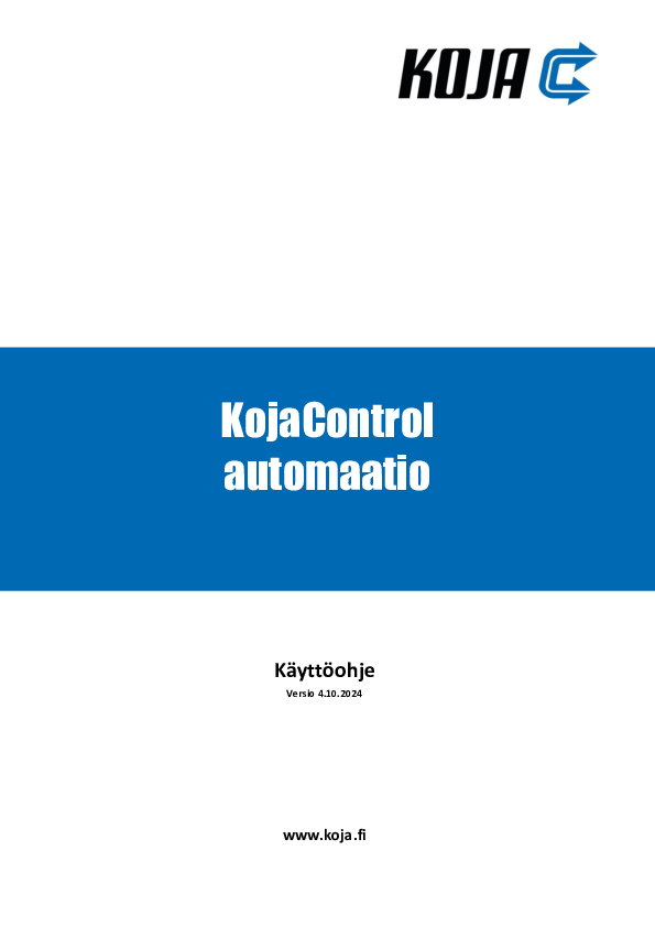KojaControl  - Automaation käyttöohje