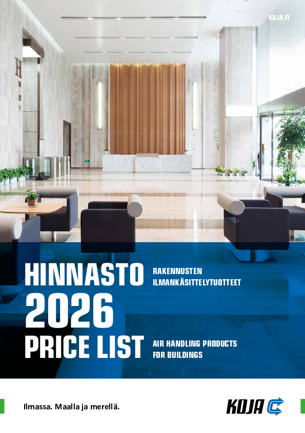 Rakennusten ilmankäsittelytuotteet - Hinnasto 2026