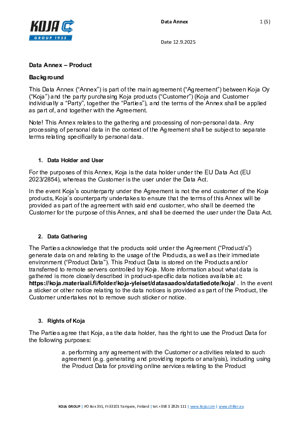 Koja Data Annex Product