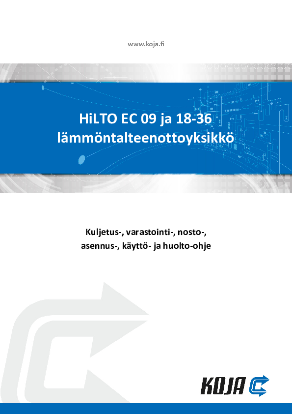 HiLTO EC 09 ja 18-36 - Asennus-, käyttö- ja huolto-ohje