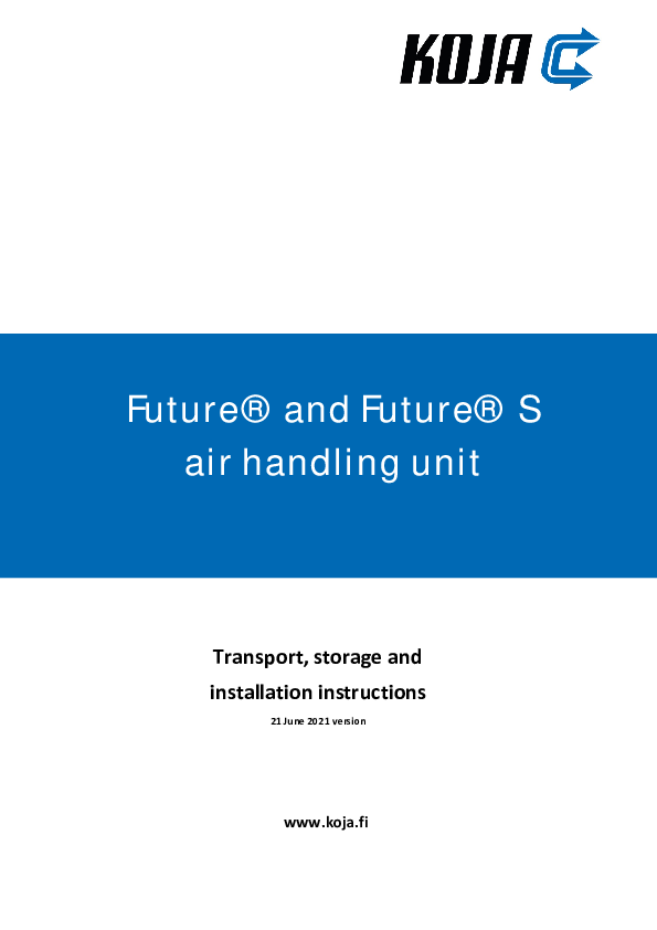 Future® and Future® S - Transport, storage and installation instructions (EN)